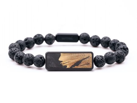 Lava Bead Wood+Resin Bracelet - Oaklynn (Pure Black, 683372) For Discount