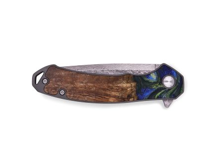 EDC Wood+Resin Pocket Knife - Addilyn (Green, 688134) Hot on Sale