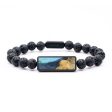 Lava Bead Wood+Resin Bracelet - Blanche (Blue, 688253) Hot on Sale