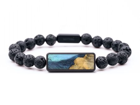 Lava Bead Wood+Resin Bracelet - Blanche (Blue, 688253) Hot on Sale