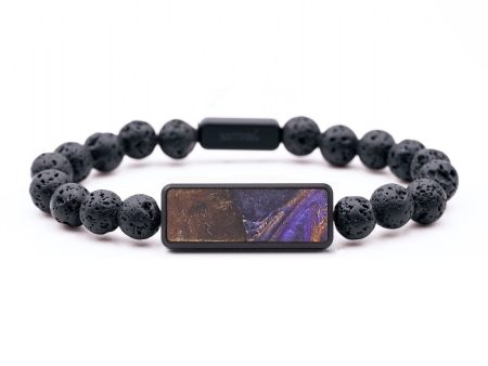 Lava Bead Wood+Resin Bracelet - Angelica (Purple, 683473) Cheap