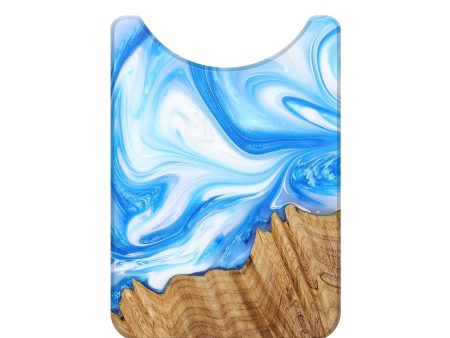 Live Edge Wood+Resin Wallet - Matias (Blue, 684521) Supply