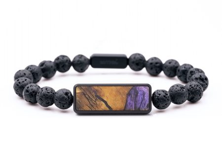 Lava Bead Wood+Resin Bracelet - Riley (Purple, 684814) Cheap