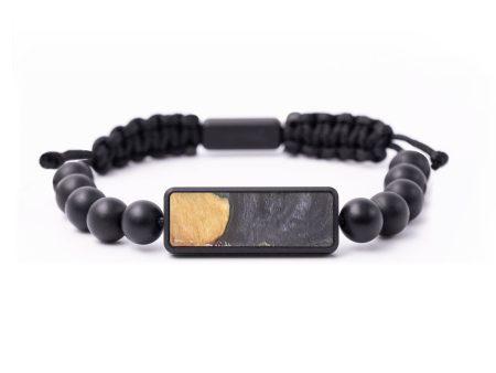 Onyx Bead Wood+Resin Bracelet - Daisy (Pure Black, 687461) Cheap