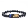 Lava Bead Wood+Resin Bracelet - Kasey (Blue, 687402) Online now