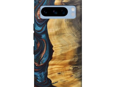 Pixel 8 Pro Wood+Resin Live Edge Phone Case - Rene (Teal & Gold, 688292) Sale