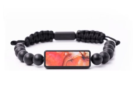 Onyx Bead Wood+Resin Bracelet - Zayn (Red, 687501) For Cheap