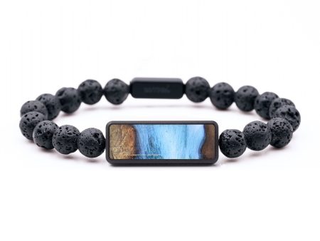 Lava Bead Wood+Resin Bracelet - Billie (Blue, 687390) Cheap