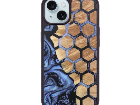 iPhone 15 Wood+Resin Phone Case - Alondra (Pattern, 683978) Discount