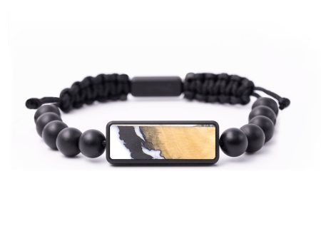 Onyx Bead Wood+Resin Bracelet - Florence (Black & White, 686231) Supply