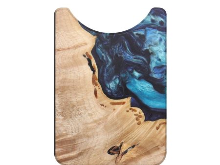 Live Edge Wood+Resin Wallet - Zaiden (Blue, 684516) Fashion