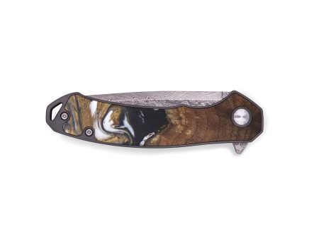 EDC Wood+Resin Pocket Knife - Zane (Black & White, 686199) Online Sale