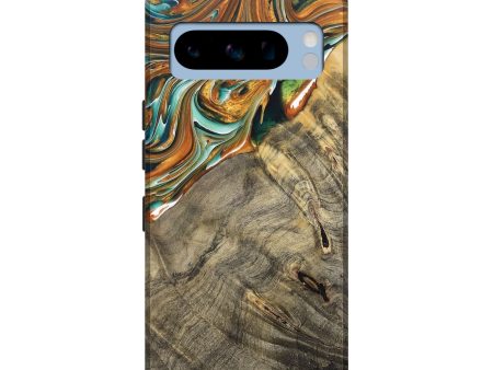 Pixel 8 Pro Wood+Resin Live Edge Phone Case - Jack (Teal & Gold, 684188) Online Hot Sale