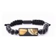 Onyx Bead Wood+Resin Bracelet - Aubrey (Black & White, 687377) For Sale