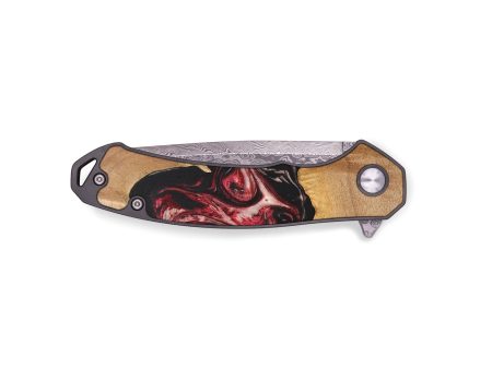 EDC Wood+Resin Pocket Knife - Thiago (Red, 687791) Fashion