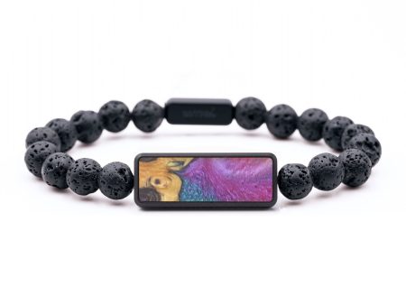 Lava Bead Wood+Resin Bracelet - Katelyn (Purple, 686268) Discount