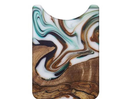 Live Edge Wood+Resin Wallet - Axel (Teal & Gold, 684464) Cheap