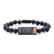 Lava Bead Wood+Resin Bracelet - Victor (Pure Black, 687458) For Discount