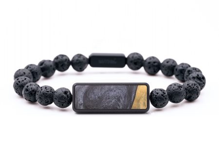 Lava Bead Wood+Resin Bracelet - Victor (Pure Black, 687458) For Discount