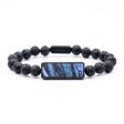 Lava Bead Wood+Resin Bracelet - Jimmy (Cosmos, 687363) For Sale