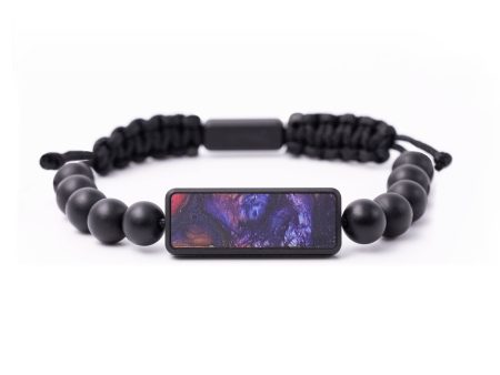 Onyx Bead Wood+Resin Bracelet - Braxton (Purple, 687505) Online