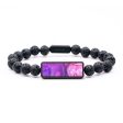 Lava Bead Wood+Resin Bracelet - Rhett (Purple, 687480) Online now