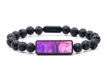 Lava Bead Wood+Resin Bracelet - Rhett (Purple, 687480) Online now