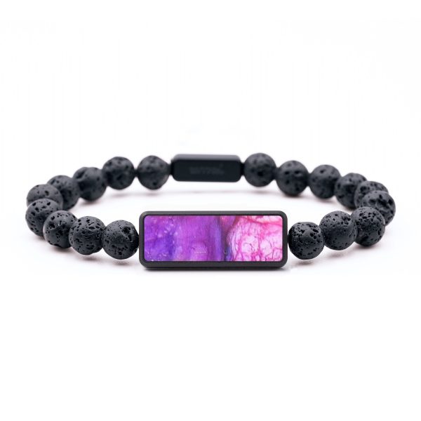 Lava Bead Wood+Resin Bracelet - Rhett (Purple, 687480) Online now