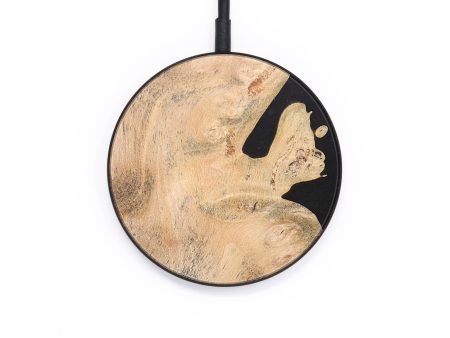 Circle Wood+Resin Wireless Charger - Aaron (Pure Black, 683198) Cheap