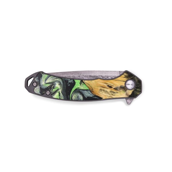 EDC Wood+Resin Pocket Knife - Adeline (Green, 687265) Hot on Sale