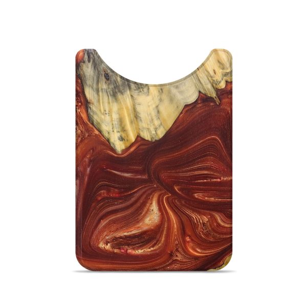 Live Edge Wood+Resin Wallet - Autumn (Red, 686301) Sale