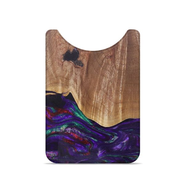 Live Edge Wood+Resin Wallet - Gale (Purple, 684530) For Sale