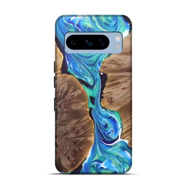 Pixel 8 Pro Wood+Resin Live Edge Phone Case - Sherlyn (Blue, 685745) For Sale