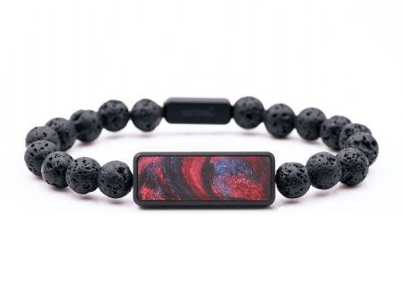 Lava Bead Wood+Resin Bracelet - Harrison (Red, 683818) For Discount