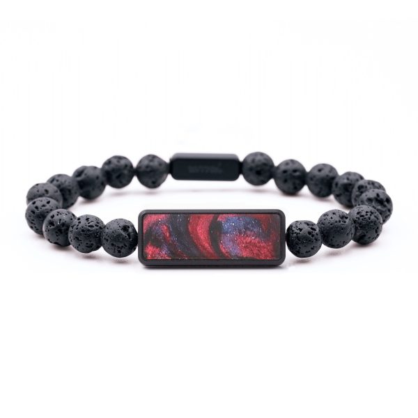 Lava Bead Wood+Resin Bracelet - Harrison (Red, 683818) For Discount