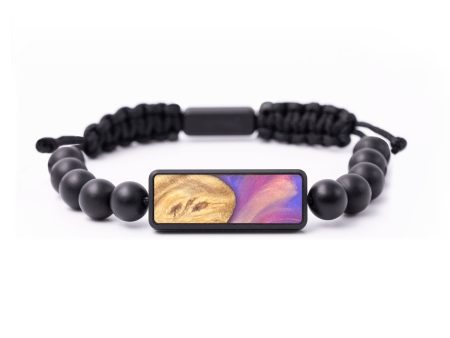 Onyx Bead Wood+Resin Bracelet - Samara (Purple, 684821) Sale