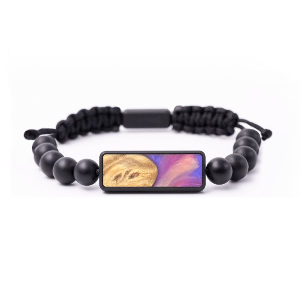 Onyx Bead Wood+Resin Bracelet - Samara (Purple, 684821) Sale