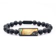 Lava Bead Wood+Resin Bracelet - Robin (Green, 683725) Hot on Sale