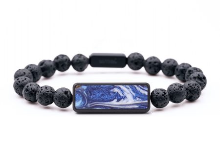 Lava Bead Wood+Resin Bracelet - Jude (Blue, 687386) Fashion