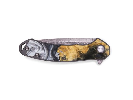 EDC Wood+Resin Pocket Knife - Wilson (Black & White, 687299) on Sale