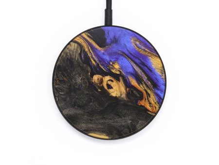 Circle Wood+Resin Wireless Charger - Alexandra (Purple, 685736) on Sale