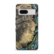 Pixel 7 Wood+Resin Live Edge Phone Case - Harmony (Teal & Gold, 688280) Supply