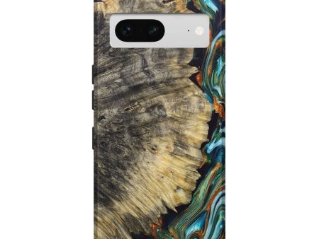 Pixel 7 Wood+Resin Live Edge Phone Case - Harmony (Teal & Gold, 688280) Supply