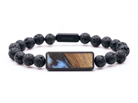 Lava Bead Wood+Resin Bracelet - Cheryl (Blue, 688250) Online Hot Sale