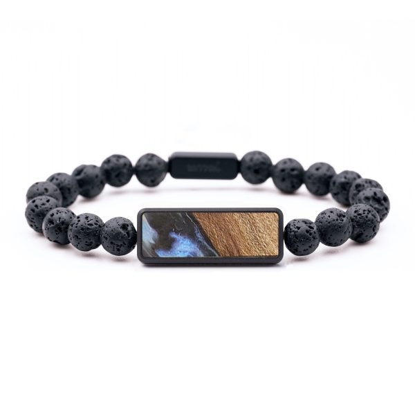 Lava Bead Wood+Resin Bracelet - Cheryl (Blue, 688250) Online Hot Sale