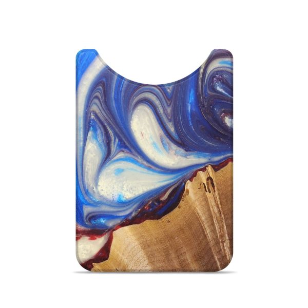 Live Edge Wood+Resin Wallet - Annalise (Blue, 686298) Online