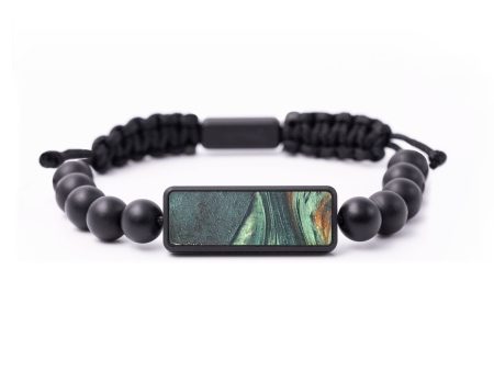 Onyx Bead Wood+Resin Bracelet - Jillian (Green, 683719) Online now