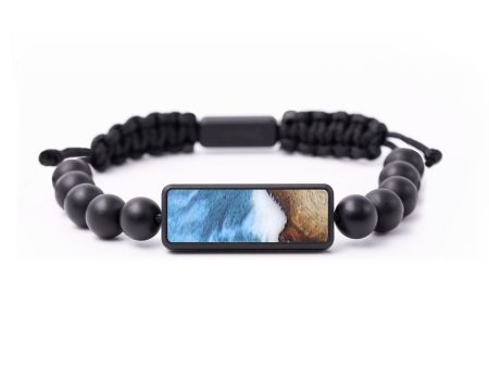 Onyx Bead Wood+Resin Bracelet - Peggy (Blue, 687395) on Sale