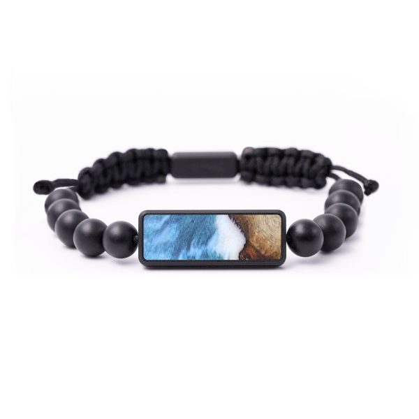 Onyx Bead Wood+Resin Bracelet - Peggy (Blue, 687395) on Sale