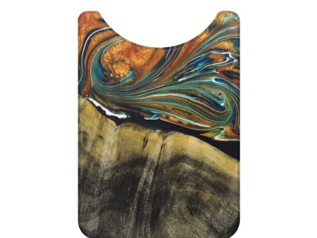 Live Edge Wood+Resin Wallet - Bill (Teal & Gold, 685785) Fashion